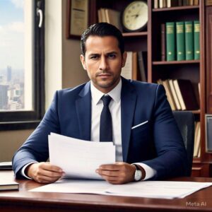 Imagem de um advogado criminalista em seu escritório